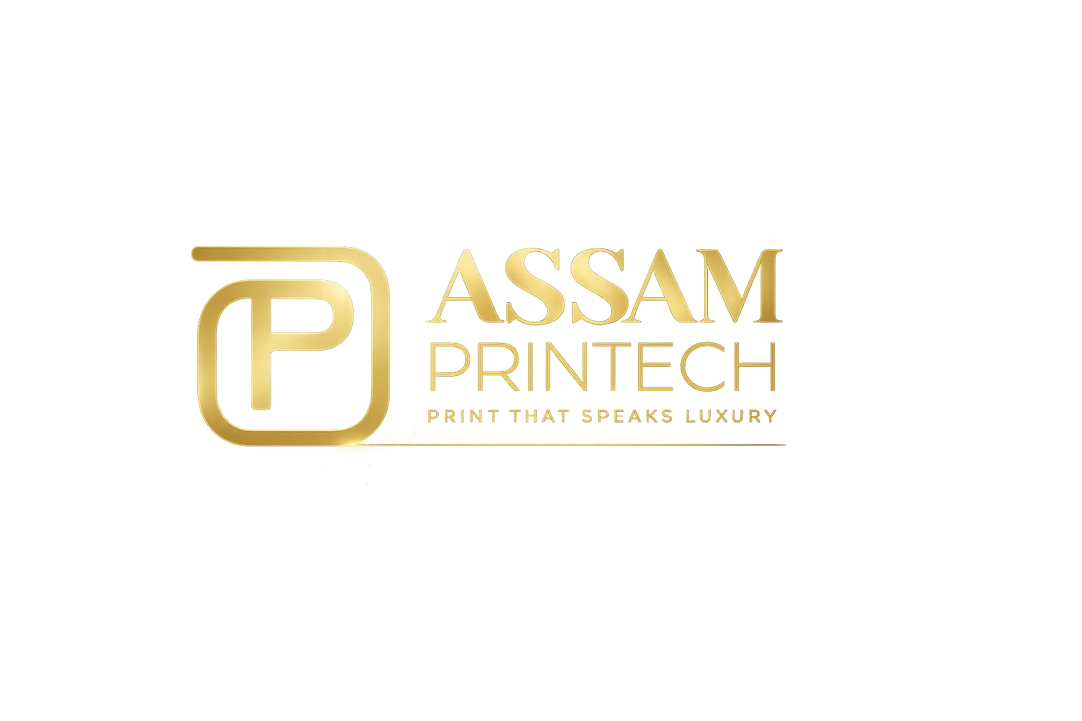 Assam Printech logo in gold luxury style.